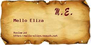 Mello Eliza névjegykártya